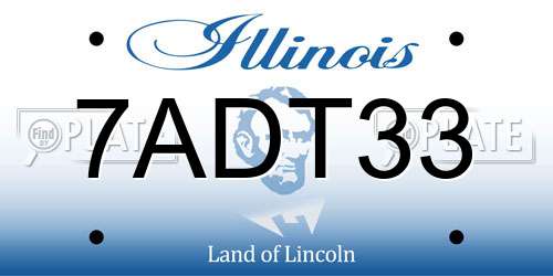 7ADT33 Illinois License Plate