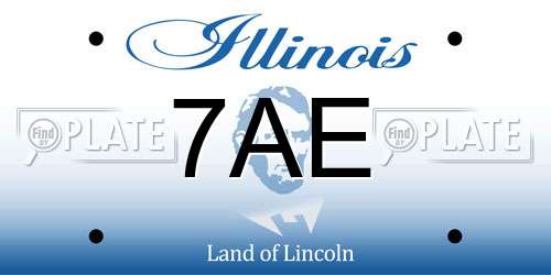 7AE Illinois License Plate