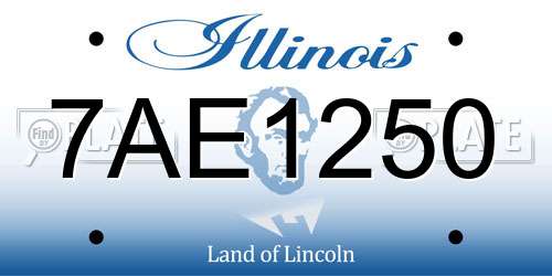 7AE1250 Illinois License Plate