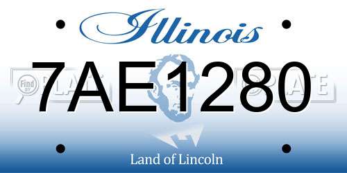 7AE1280 Illinois License Plate