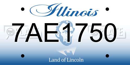 7AE1750 Illinois License Plate