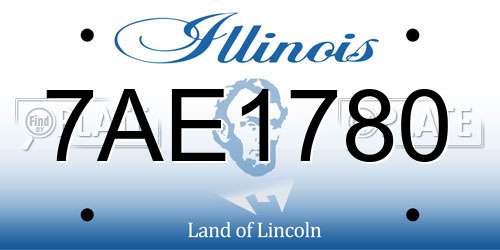7AE1780 Illinois License Plate