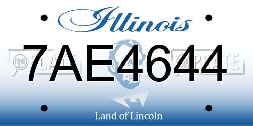 7AE4644 Illinois License Plate
