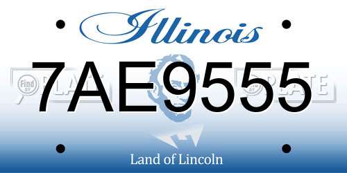 7AE9555 Illinois License Plate