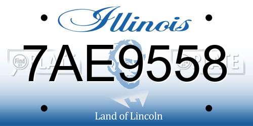 7AE9558 Illinois License Plate