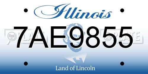 7AE9855 Illinois License Plate