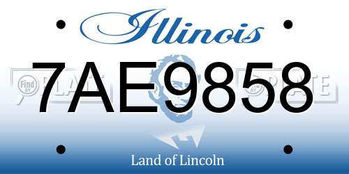 7AE9858 Illinois License Plate