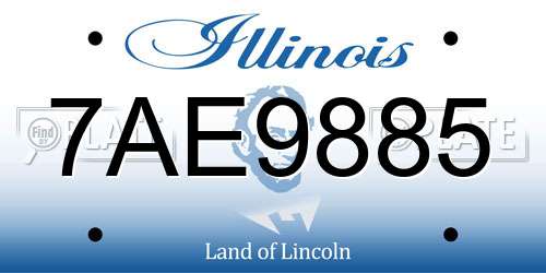 7AE9885 Illinois License Plate