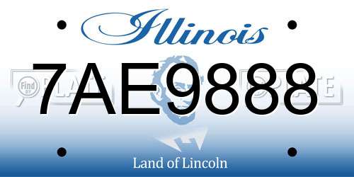 7AE9888 Illinois License Plate