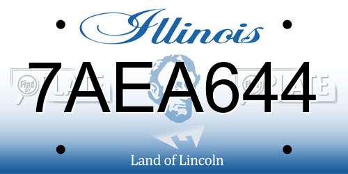 7AEA644 Illinois License Plate