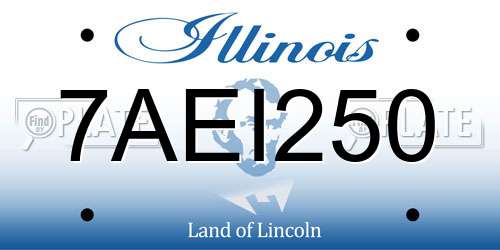 7AEI250 Illinois License Plate