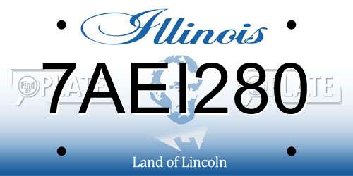 7AEI280 Illinois License Plate