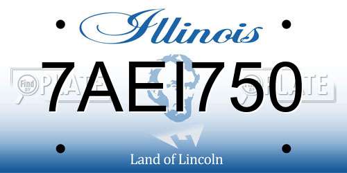7AEI750 Illinois License Plate
