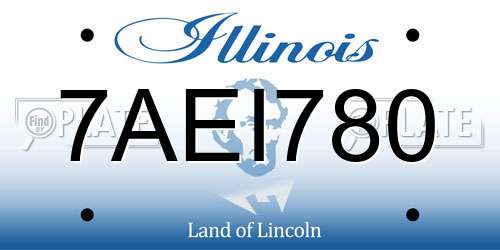 7AEI780 Illinois License Plate