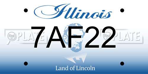 7AF22 Illinois License Plate