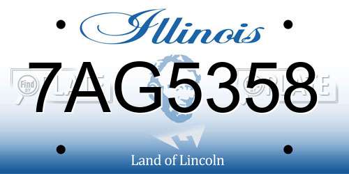 7AG5358 Illinois License Plate