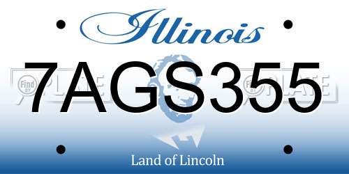 7AGS355 Illinois License Plate