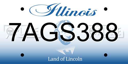 7AGS388 Illinois License Plate