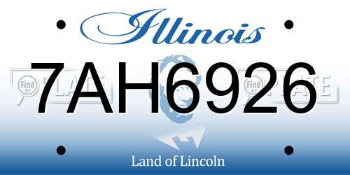 7AH6926 Illinois License Plate