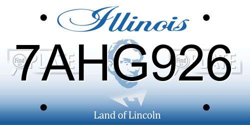 7AHG926 Illinois License Plate