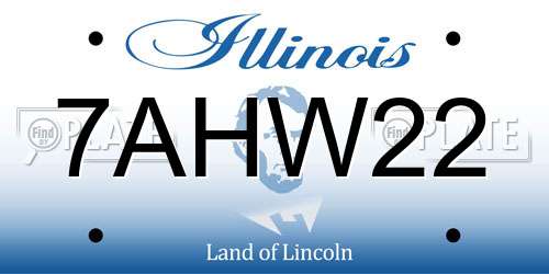 7AHW22 Illinois License Plate