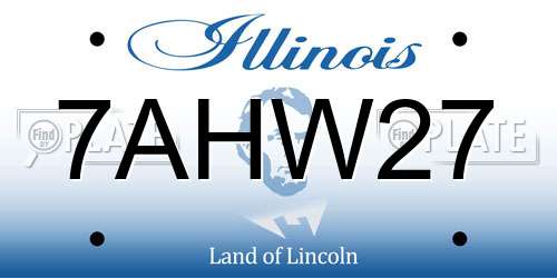 7AHW27 Illinois License Plate