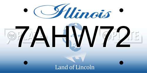 7AHW72 Illinois License Plate