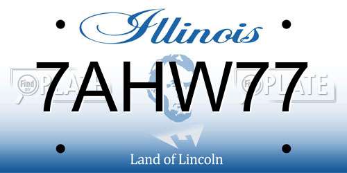 7AHW77 Illinois License Plate