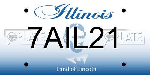 7AIL21 Illinois License Plate