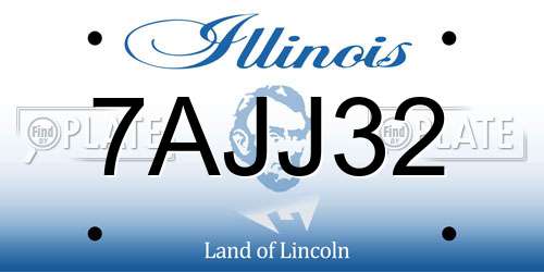 7AJJ32 Illinois License Plate