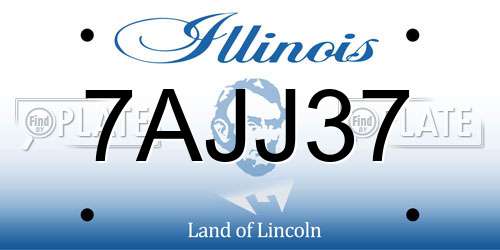 7AJJ37 Illinois License Plate