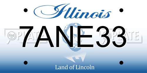 7ANE33 Illinois License Plate