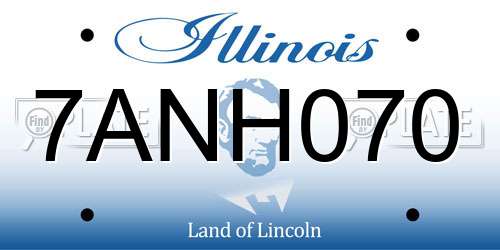 7ANH070 Illinois License Plate