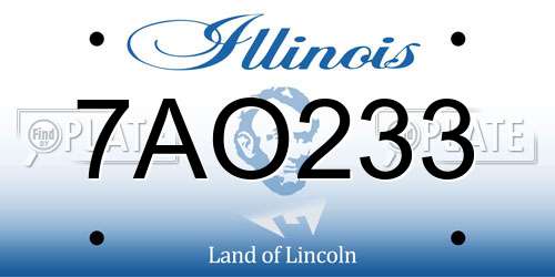 7AO233 Illinois License Plate