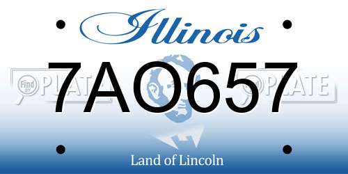 7AO657 Illinois License Plate