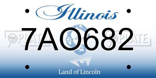 7AO682 Illinois License Plate