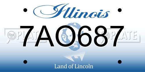 7AO687 Illinois License Plate