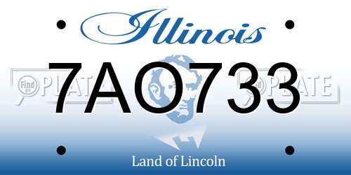 7AO733 Illinois License Plate