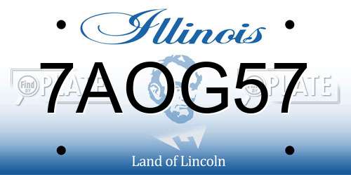 7AOG57 Illinois License Plate