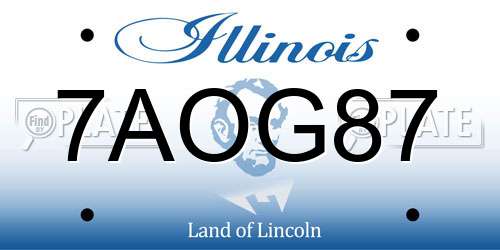 7AOG87 Illinois License Plate