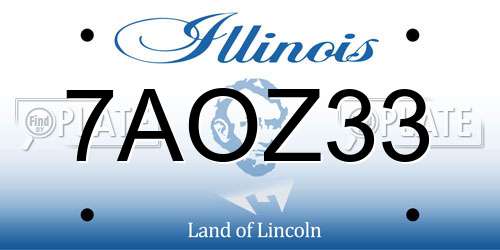 7AOZ33 Illinois License Plate