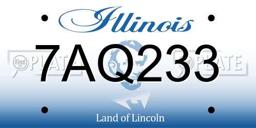 7AQ233 Illinois License Plate