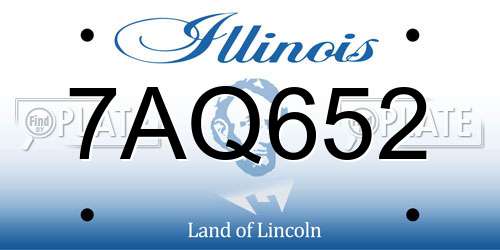 7AQ652 Illinois License Plate