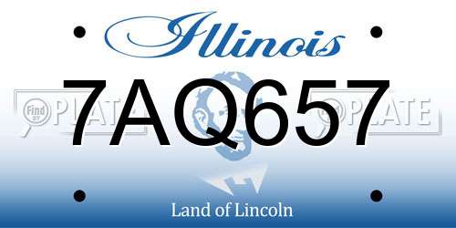 7AQ657 Illinois License Plate