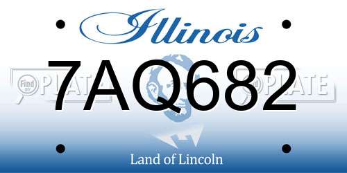 7AQ682 Illinois License Plate
