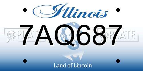 7AQ687 Illinois License Plate