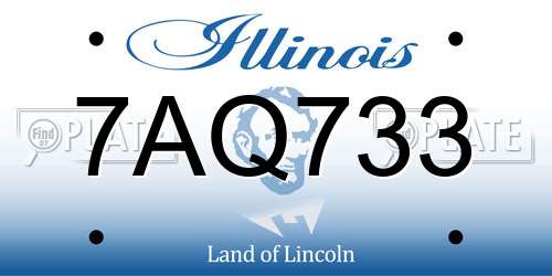 7AQ733 Illinois License Plate