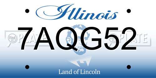 7AQG52 Illinois License Plate