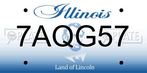 7AQG57 Illinois License Plate