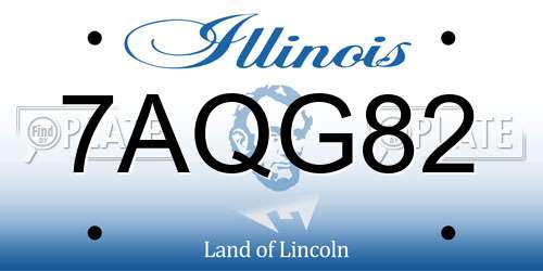 7AQG82 Illinois License Plate